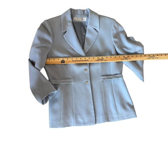 Tahari by Arthur S. Levine Light Blue Blazer Jacket Women’s Size 10P - Picture 4 of 7